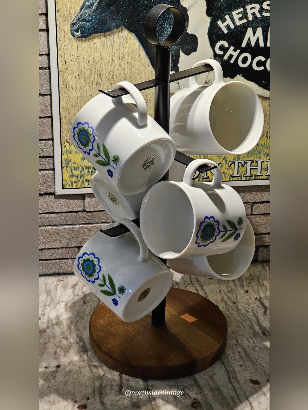 Vintage GAMBLES White Ceramic Mugs 1960s - Set of 6